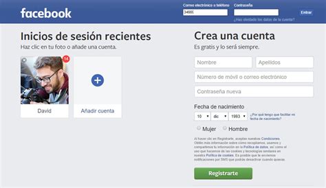 Iniciar sesión en Facebook